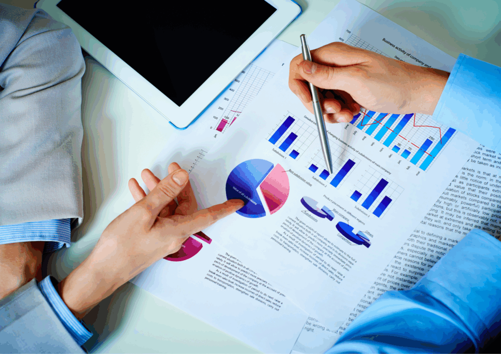 graphs, charts results